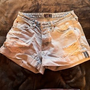 Low waisted denim shorts